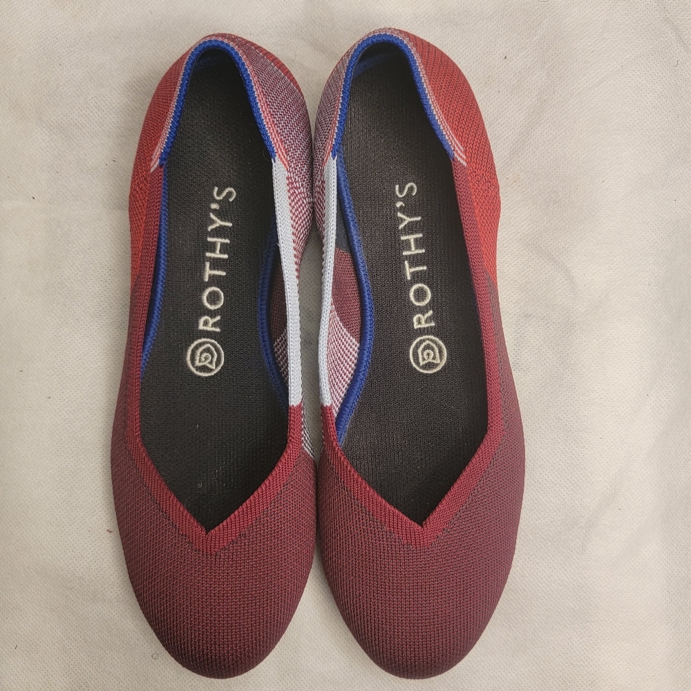 Rothy's Retired Berry Color Block Round Toe Flat … - image 1